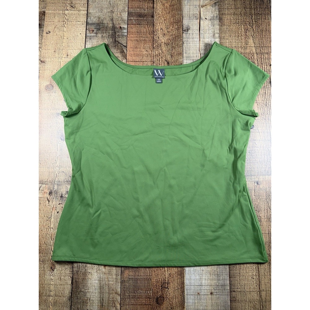 Worthington Women's XXL Green Ultra Smoothing Short Sleeve Top NWT
